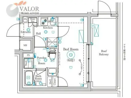 MIND 武蔵中原(1K/5階)の間取り写真