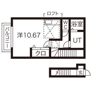 アネックス・メープル高松(1K/2階)の間取り写真