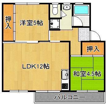 RENATUS東二島(2LDK/5階)の間取り写真