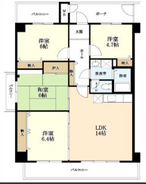 セレコート上山手(4LDK/2階)の間取り写真