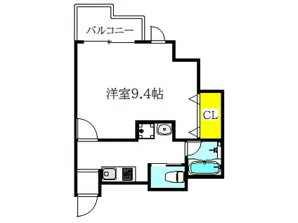ステーションフロント緑橋 (1K/8階)の間取り写真