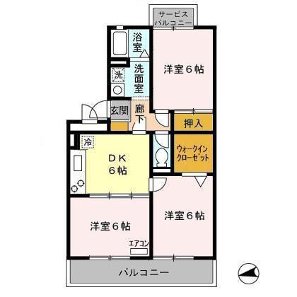 パンプキンハウス(3DK/2階)の間取り写真