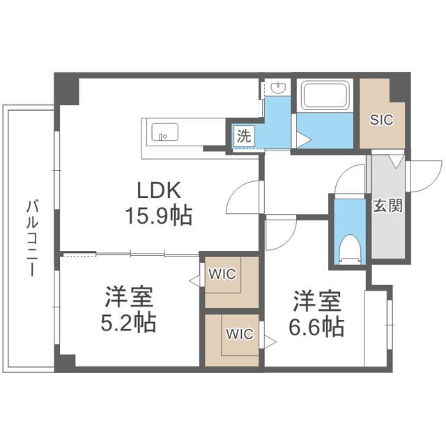 FMTレジデンス博多(2LDK/10階)の間取り写真