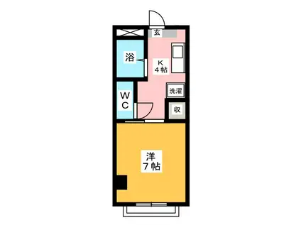 グレースフルタイム(1K/3階)の間取り写真