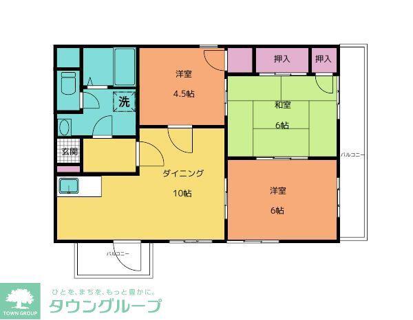 荒井第2ビル(3LDK/3階)の間取り写真
