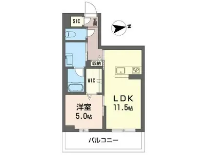 グレーヌ(1LDK/3階)の間取り写真