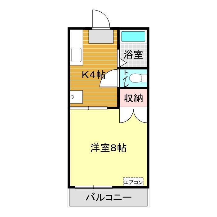 ユートピア(1K/2階)の間取り写真