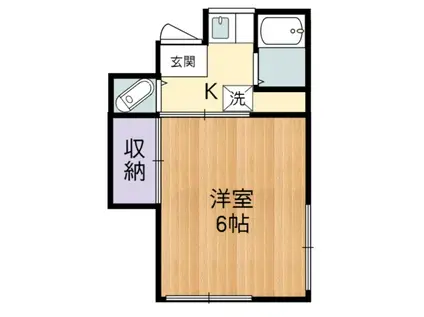 明和荘(1K/2階)の間取り写真