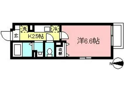 フルール・アレイ(1K/1階)の間取り写真