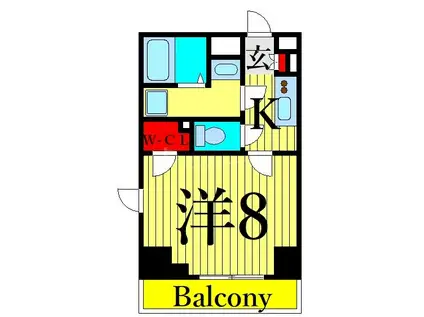 GRANPASEO田端C(1K/4階)の間取り写真