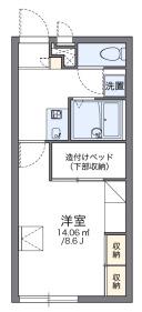 レオパレスローズ(1K/1階)の間取り写真