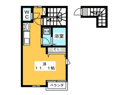フィアス東島II(ワンルーム/2階)の間取り写真
