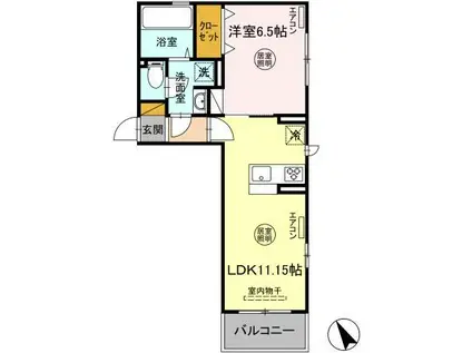 メゾン・ド・ラメール(1LDK/2階)の間取り写真