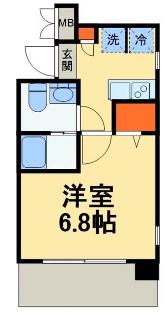 COLORS MINOWA(1K/4階)の間取り写真