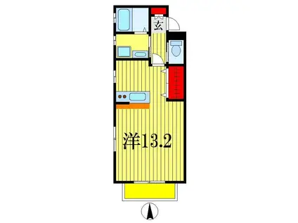 エスペランザ(ワンルーム/2階)の間取り写真