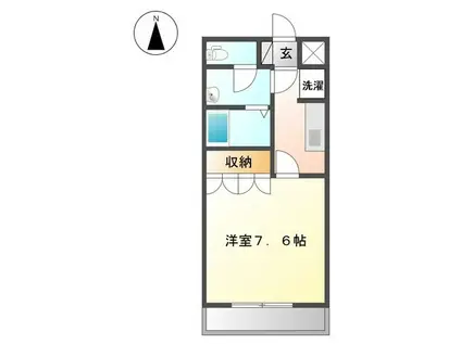 酒々井町上岩橋 1K(1K/2階)の間取り写真