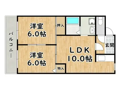 ロイヤルハイツ新北野II(2LDK/3階)の間取り写真