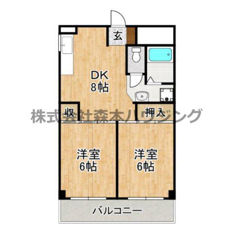 グリーンピア守口(2DK/2階)の間取り写真