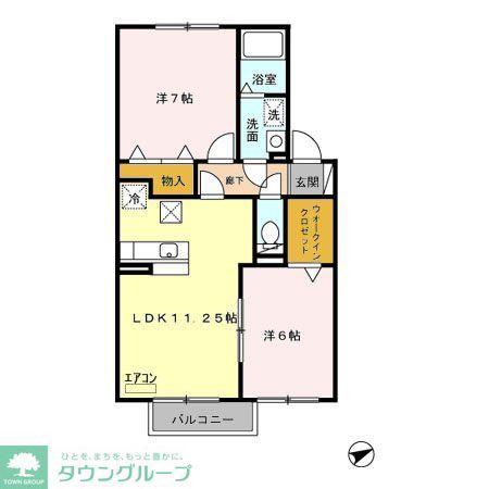 ヴェルドミール(2LDK/2階)の間取り写真