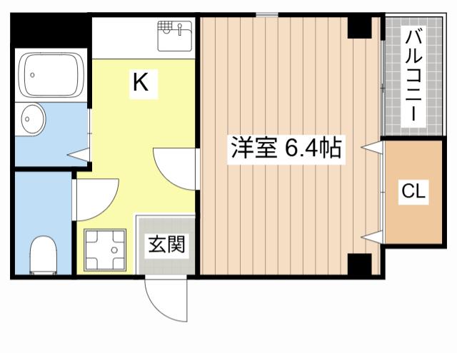 メゾン蔵(1K/5階)の間取り写真