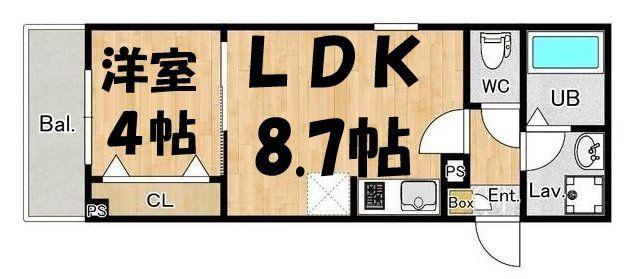 ジーメゾン春日部豊春ノア(1LDK/1階)の間取り写真
