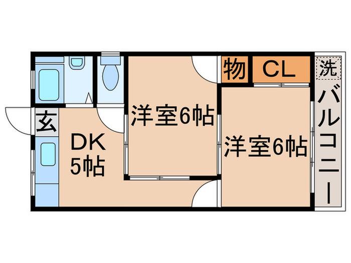 松井マンション(2DK/1階)の間取り写真