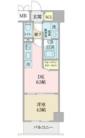 LUONTO(1DK/6階)の間取り写真