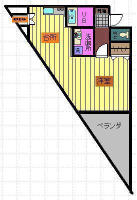 メゾンクリナム多良木(ワンルーム/1階)の間取り写真