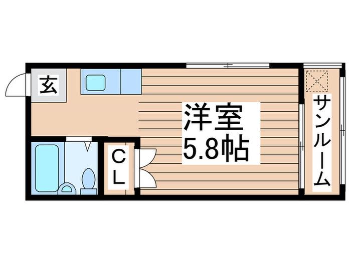 アトリエみつした(ワンルーム/1階)の間取り写真