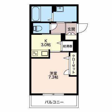 WELL-BEING(1K/2階)の間取り写真