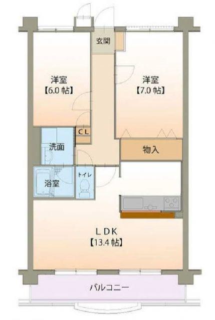 グランコリーヌ(2LDK/3階)の間取り写真