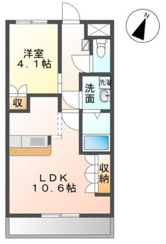 イーピースドゥプリンセス(1LDK/2階)の間取り写真