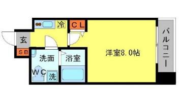 SERENITE北浜(1K/14階)の間取り写真