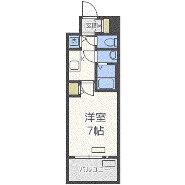 プレサンス大阪福島シエル(1K/4階)の間取り写真