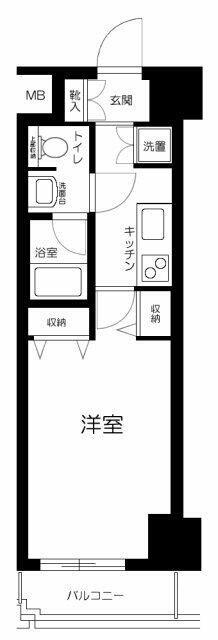 パレステュディオ渋谷本町(1K/11階)の間取り写真