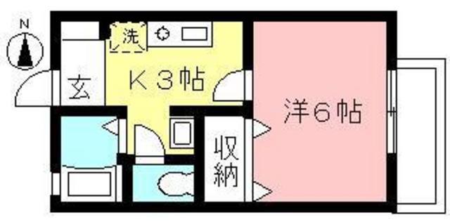 VILLA O 1(1K/1階)の間取り写真