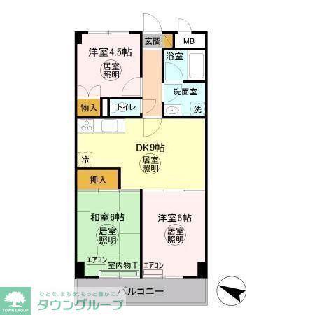 YS習志野台(3DK/1階)の間取り写真
