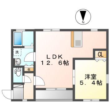 プルートオオゾネ(1LDK/2階)の間取り写真