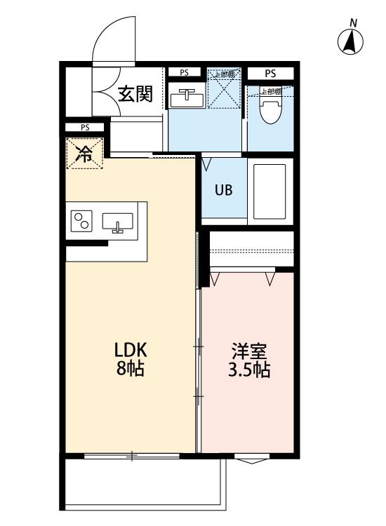 ROBOT HOME 習志野II(1LDK/1階)の間取り写真