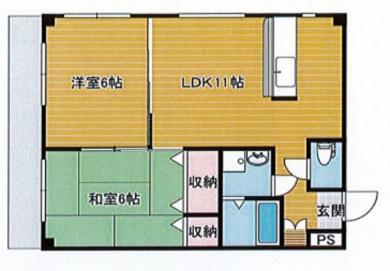 スペランザ江並(2LDK/4階)の間取り写真