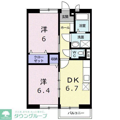 サニ-ホ-ムズ B(2DK/1階)の間取り写真