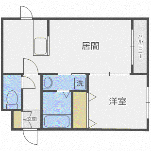 ポラリス元町(1LDK/4階)の間取り写真