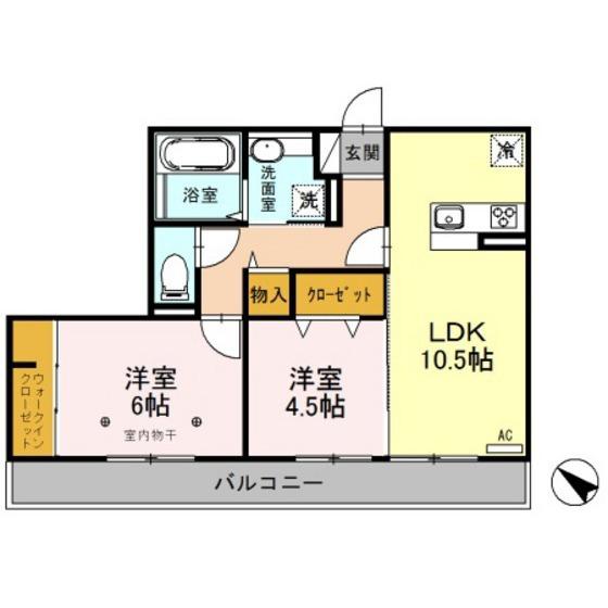 東武東上線 朝霞駅 徒歩24分 3階建 築8年(2LDK/3階)の間取り写真