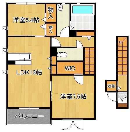 ロアーブル壱番館(2LDK/2階)の間取り写真