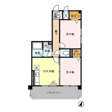 メゾン286(2DK/3階)の間取り写真