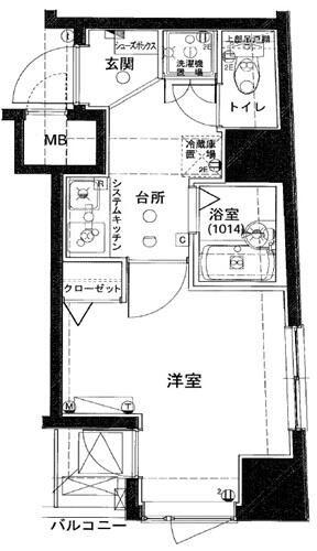 FORTUNA文京後楽園(1K/7階)の間取り写真