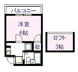 ポポロスタージュ宮前II(1K/2階)の間取り写真