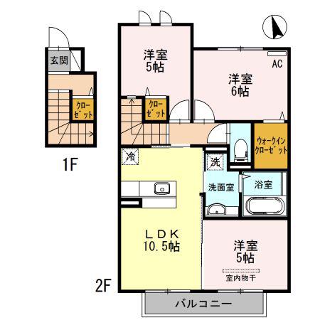ボアメゾン(3LDK/2階)の間取り写真