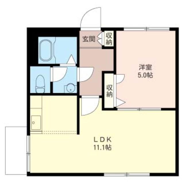 ステラウインド梅ヶ丘(1LDK/2階)の間取り写真