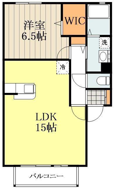 ウィルモア(1LDK/2階)の間取り写真